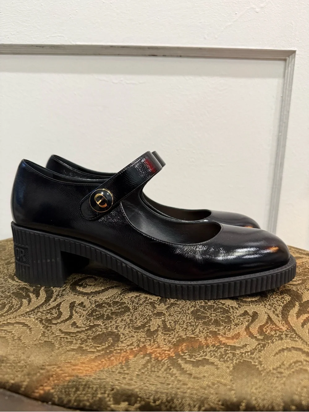 Dior D-Doll Black Patent Mary Jane Block Heel Pumps - Picture 4 of 11